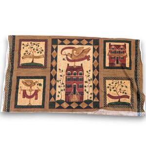 1.5 Yard Family Friends Kathy Schmitz Tan Country Quilting Fabric Panels 56x40